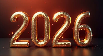 2026 New Year concept with glowing numbers, fireworks, and celebratory background
