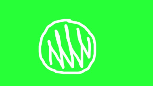 Circle (Dot) Drawing on Green Background Horizontal Footage