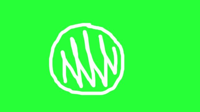 Circle (Dot) Drawing on Green Background Horizontal Footage Wiggle