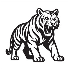 Obraz premium tiger silhouette vector illustrations in various poses