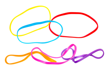 arrangement of vibrant rubber bands creates a playful and energetic design, perfect for themes related to creativity, fun, and dynamic visual interest projects