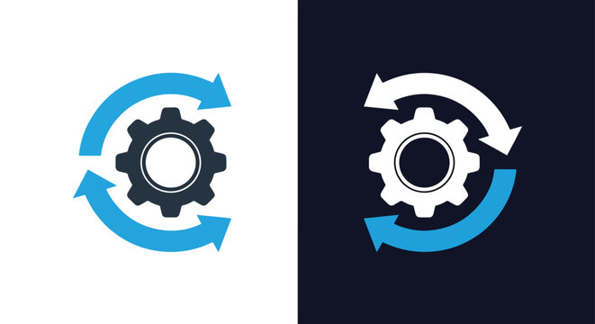 Configuration process mechanism icon - Vector icon symbol for website - Icon vector - Blue icon vector
