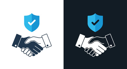 Guaranteed agreement security icon - Vector icon symbol for website - Icon vector - Blue icon vector