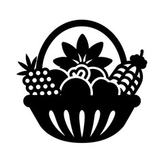 cornucopia basket full of fruits and vegetables 