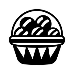 basket of bread rolls icon 