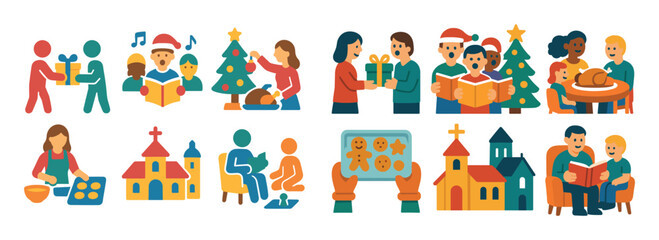Fototapeta premium Christmas Icons Collection