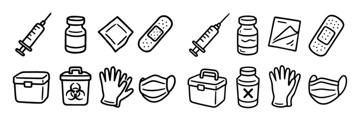 Vaccination Tools Doodle Grid