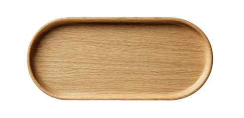 Oval wooden tray with smooth grain texture