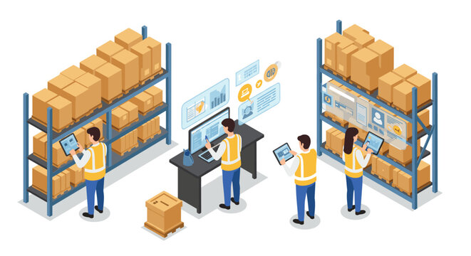 Isometric warehouse management and inventory tracking with technology