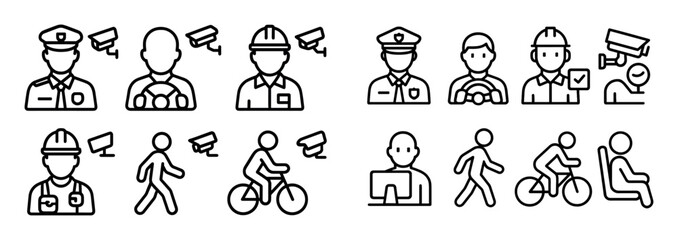 Fototapeta premium Minimalist Traffic Icon Set
