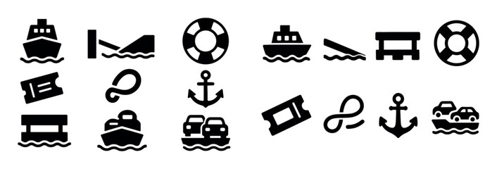 Ferry Crossing Icons