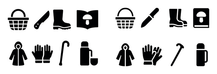 Mushroom Picking Icons