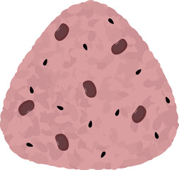 Onigiri/rice ball illustration, red rice, sekihan / おにぎり・おむすびのイラスト 赤飯