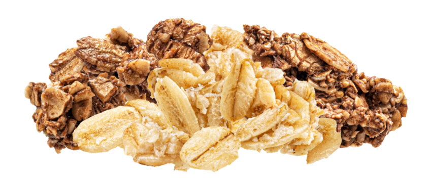 irresistible blend of granola and crunchy oats creating a delicious symphony of textures, offering a wholesome, energizing start to any morning routine