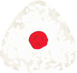 Onigiri/rice ball illustration, plum, pickled plum, Hinomaru flag, Japan / おにぎり・おむすびのイラスト 梅 梅干し 日の丸 日本