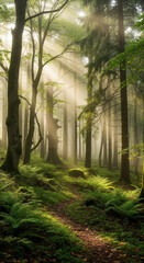 Trend walpapper forest, mist, sunrise, trees, landscape, nature, green, morning, fog, environment, sunlight, calm, outdoor, travel, scenic, mountain, freshness, peaceful, wilderness, natural, adventur