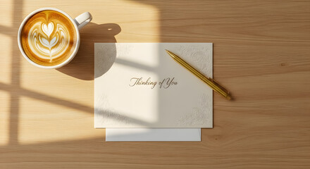 Send heartfelt greetings with coffee break charm in a modern setting, perfect for expressing gratitude and appreciation anytime, anywhere