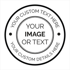 Circular Stamp Template with Custom Text and Image Area