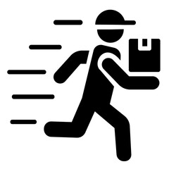 running deliveryman vector illustration
