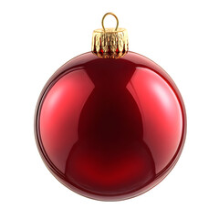 Elegant red christmas ornament with gold top on a black studio background view
