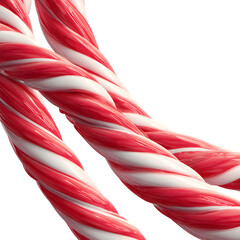 Close up of twisted red and white peppermint candy canes