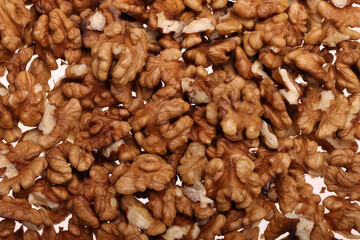 Pile of ripe walnuts ready to eat