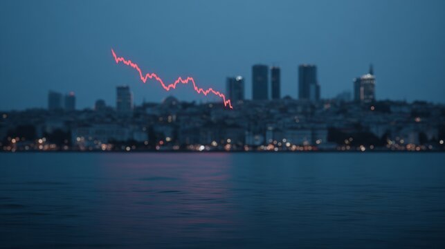 A neon pink zigzag adorns the twilight skyline, reminiscent of Cyber Monday's digital pulse or a festival of light