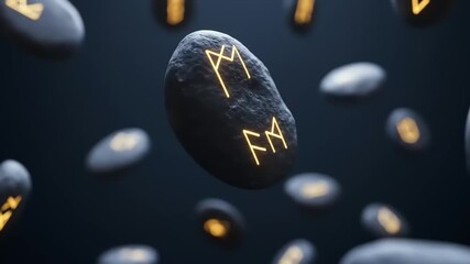 Floating abstract stones illuminated in dark space, creating a surreal and tranquil atmosphere - Powered by Adobe