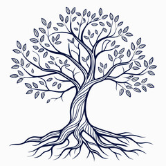 Obraz premium Tree with roots and leaves