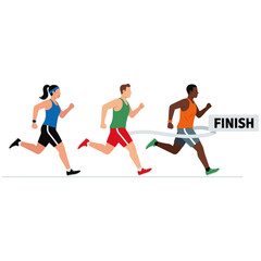 Healthy Family Running Together: Active Lifestyle with Parents and Kids Exercising Outdoors, Promoting Fitness, Wellness, and Fun Bonding Time in a Vibrant Flat Vector Illustration