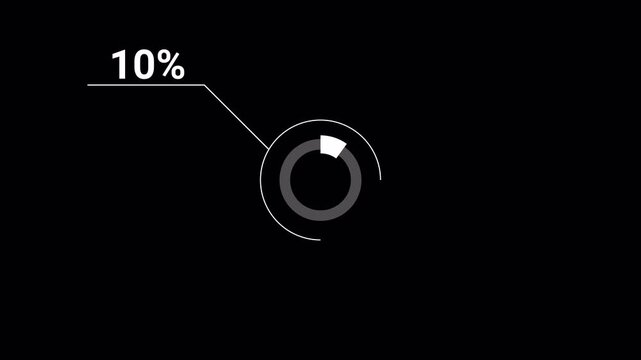 circle infographic animation on background 0 to 10 percent circle round donut chart infographic .Infographic Element with Alpha Channel 4k video royalty free graphic animation
