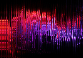 Abstract red and purple light patterns behind vertical lines