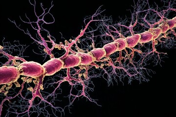 Obraz premium Cholinergic Control of Motility • Acetylcholine, a cholinergic neurotransmitter, plays a key role in regulating smooth muscle contractions throughout the digestive tract.
