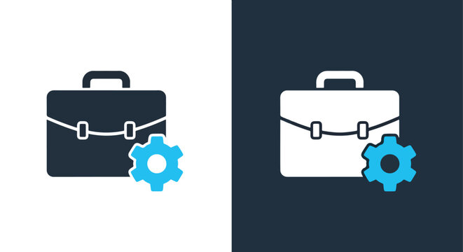 Business portfolio maintenance icon - Vector icon symbol for website - Icon vector - Blue icon vector