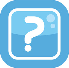 Blue question mark symbol representing confusion, uncertainty, and the need for help and support