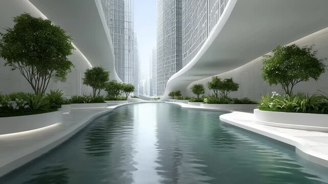 Future urban ecological harmony development concept