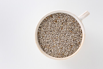 俯瞰で見たチアシード　白背景