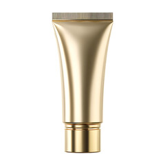 Blank gold tube for cream, lotion, or gel. Beauty product packaging.