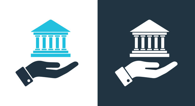 Government building protection concept - Vector icon symbol for website - Icon vector - Blue icon vector