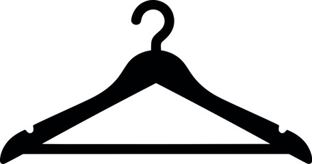 Minimalist black clothes hanger silhouette for fashion and retail vector