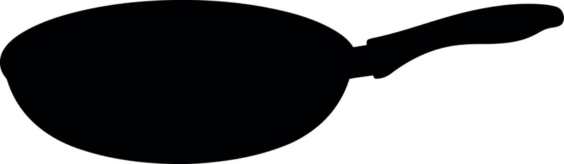 Frying pan silhouette isolated kitchen cooking utensil vector