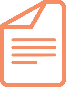 Orange document icon simple flat design vector art vector