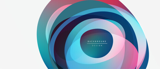 Obraz premium Abstract colorful circles overlap, creating vibrant visual effect. Modern design element for backgrounds, presentations.