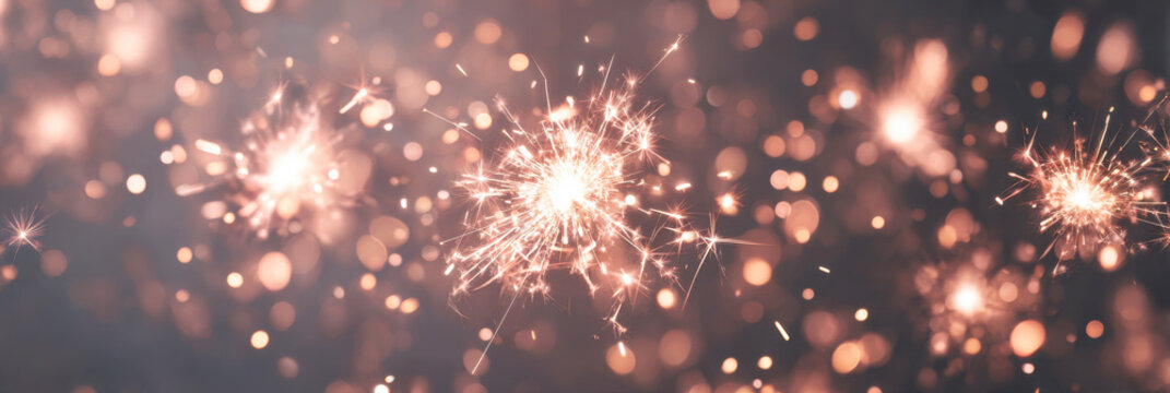 Sparklers create glowing trails of light in the night sky during festive celebrations