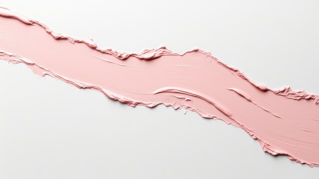 Soft Pink Paint Stroke on White Background
