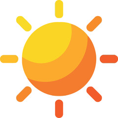 Vibrant sun icon bright yellow orange rays summer weather vector