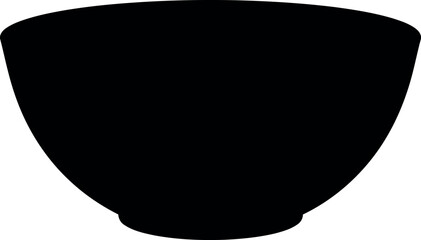 Minimalist black ceramic bowl simple clean design vector