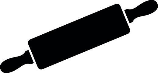 Simple rolling pin kitchen tool silhouette for baking and cooking vector