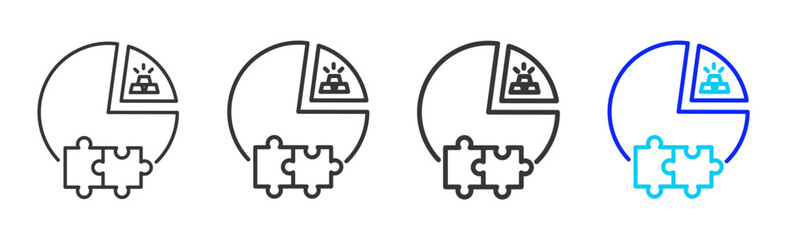 Wealth Planning icon set collection in creative outline style for business featuring smooth line variation suitable for financial freedom strategy and digital growth