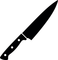 Chef knife silhouette sharp kitchen tool cutlery vector